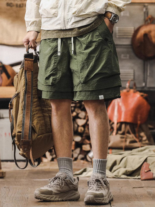 Doppellagige, schnelltrocknende Outdoor-Cargoshorts für Herren
