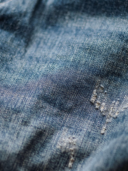 Salopette en denim vieilli pour homme