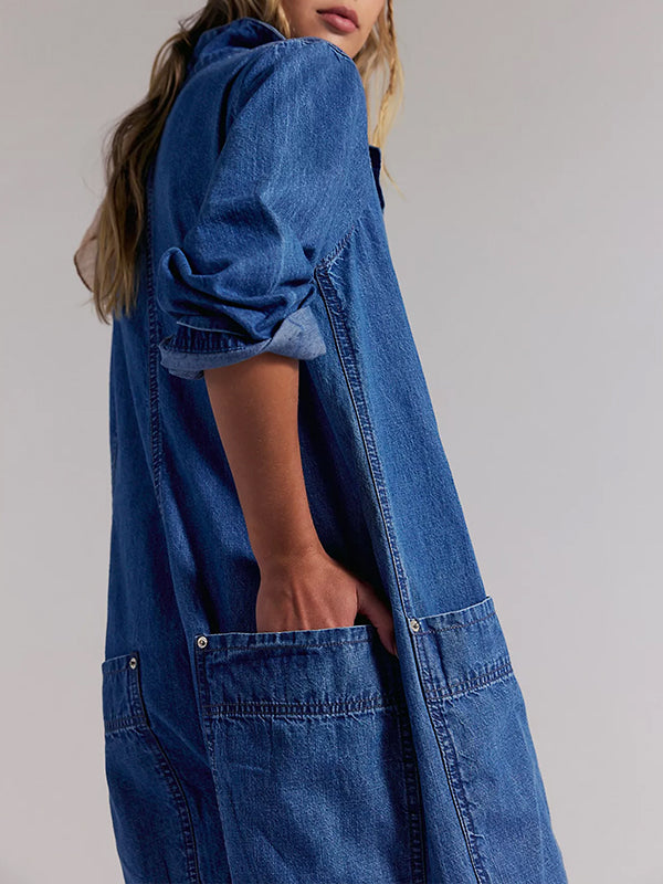Mono vaquero de pierna ancha para mujer