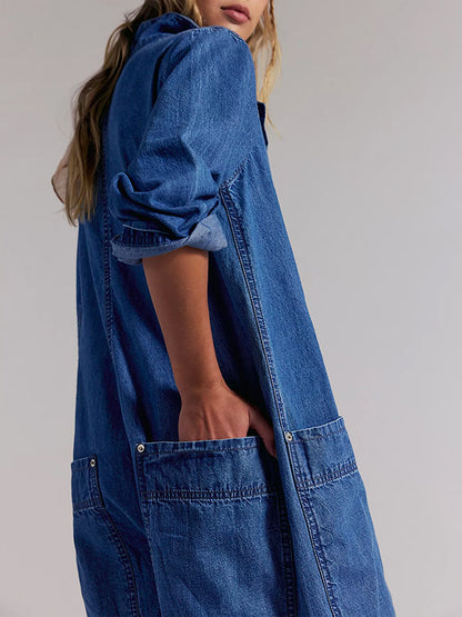 Mono vaquero de pierna ancha para mujer