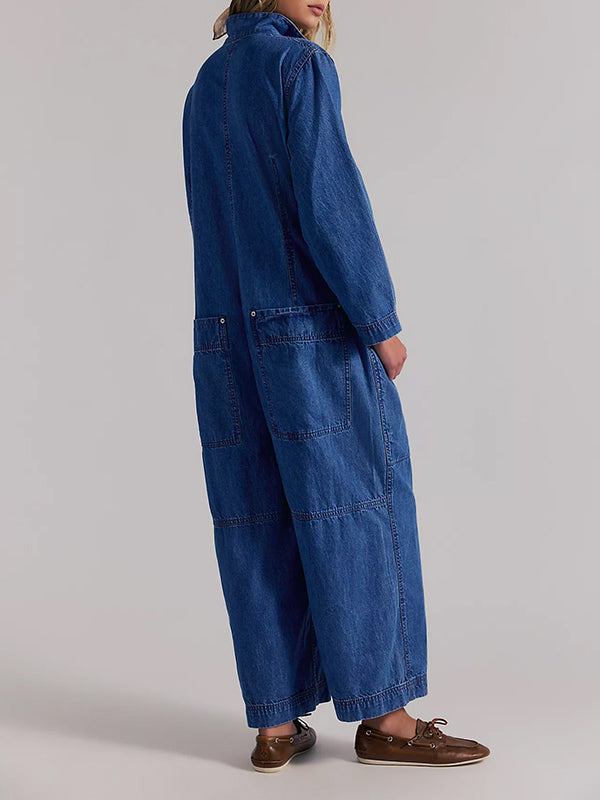 Mono vaquero de pierna ancha para mujer