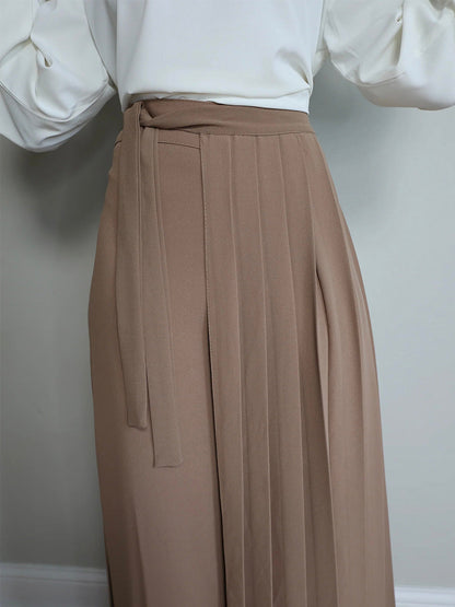 Lovely Pleated Overskirt Pants Set