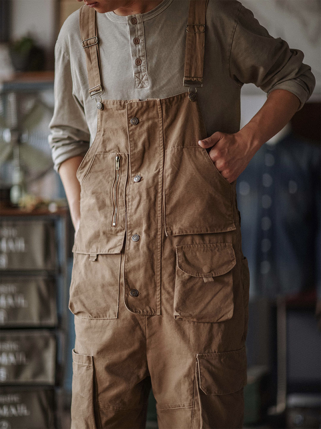 Cargo-Latzhose aus Canvas für Herren
