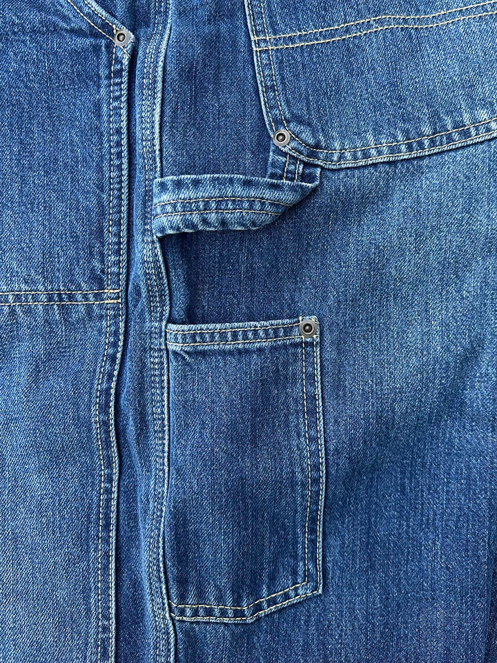 Pantalones tipo carpintero para hombre en denim *selvedge* con lavado medio – Liquidación