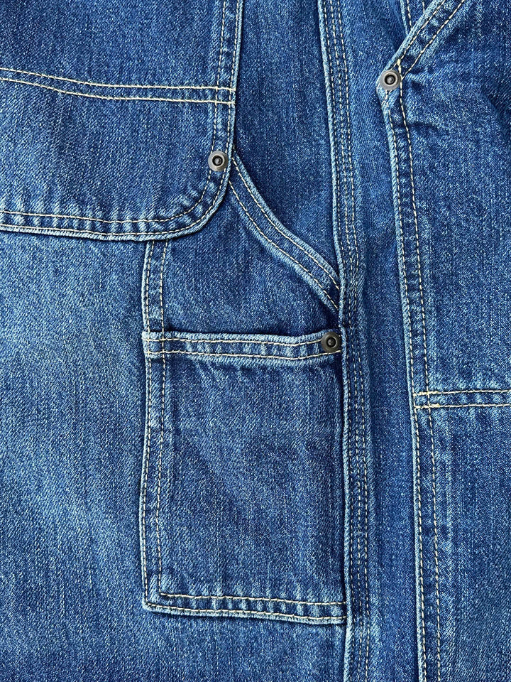 Pantalones tipo carpintero para hombre en denim *selvedge* con lavado medio – Liquidación