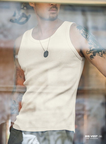Men's Slim Fit Ribbed Tank Top