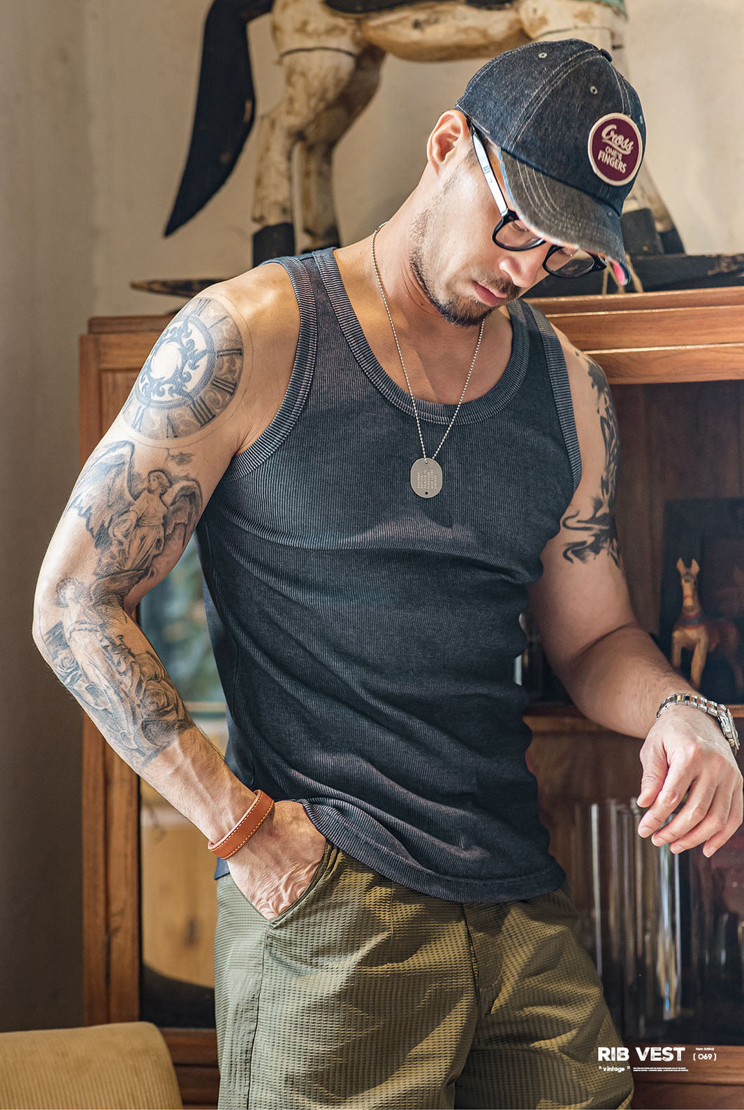 Herren Slim Fit Ripp-Tanktop
