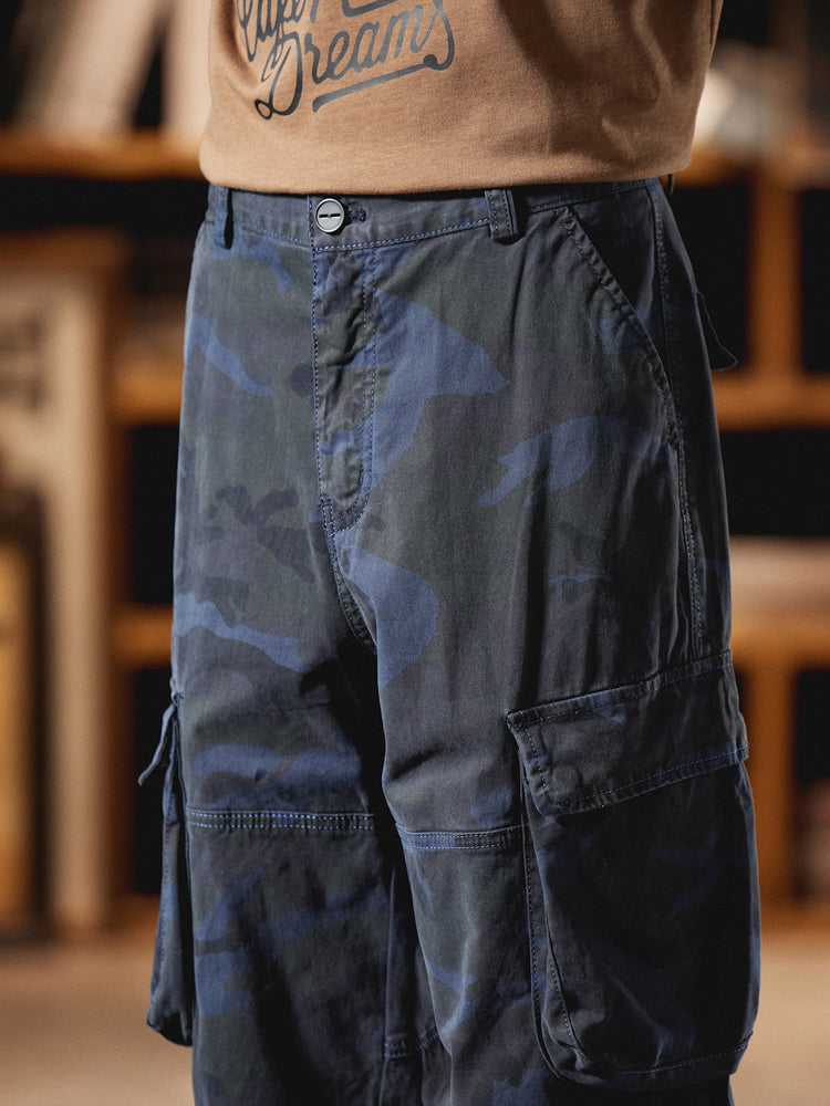 Pantalones Cargo Camuflaje Inspirados en el Estilo Vintage Americano para Hombre