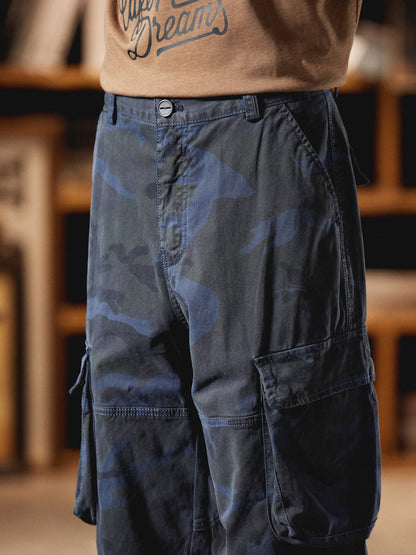 Pantalones Cargo Camuflaje Inspirados en el Estilo Vintage Americano para Hombre