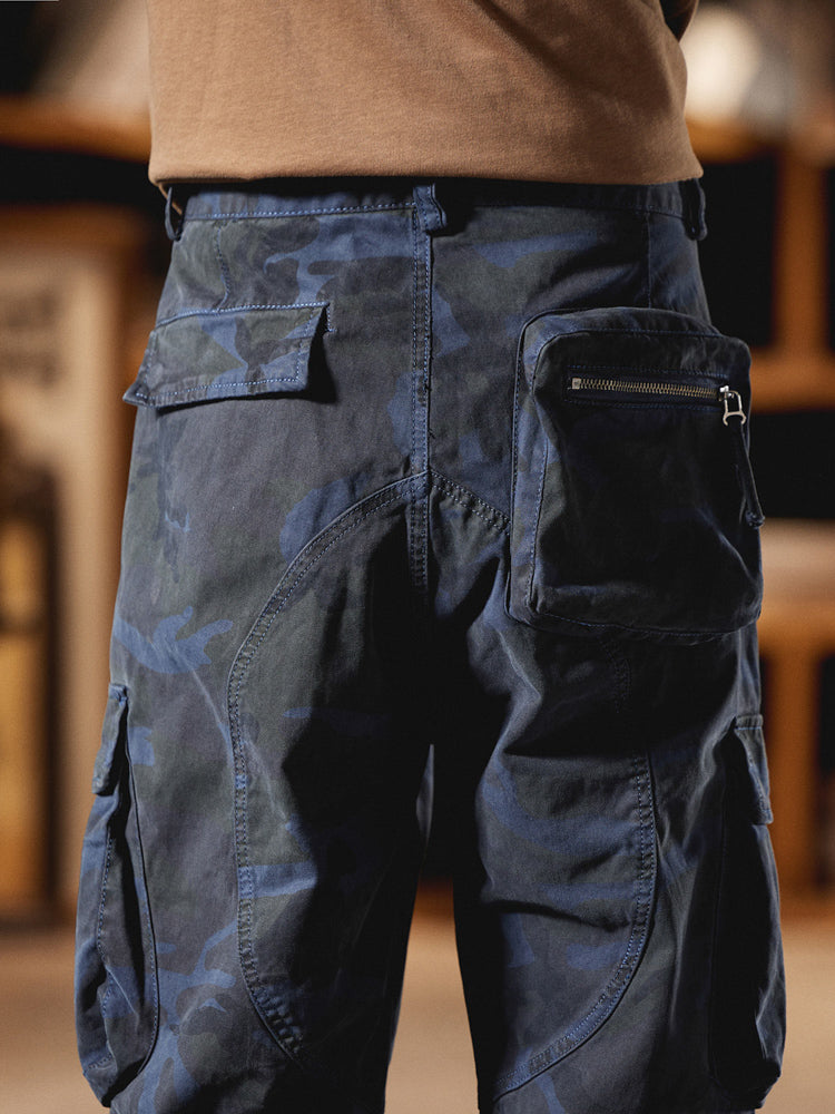 Pantalones Cargo Camuflaje Inspirados en el Estilo Vintage Americano para Hombre
