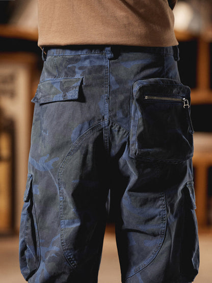 Pantalones Cargo Camuflaje Inspirados en el Estilo Vintage Americano para Hombre