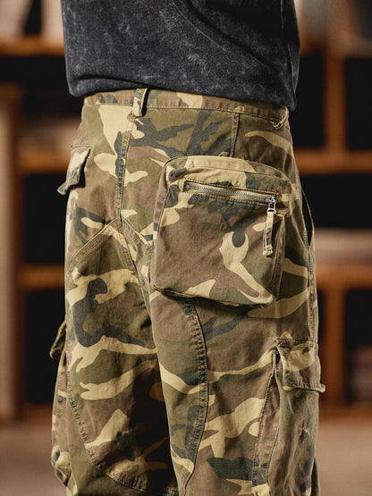 Pantalones Cargo Camuflaje Inspirados en el Estilo Vintage Americano para Hombre