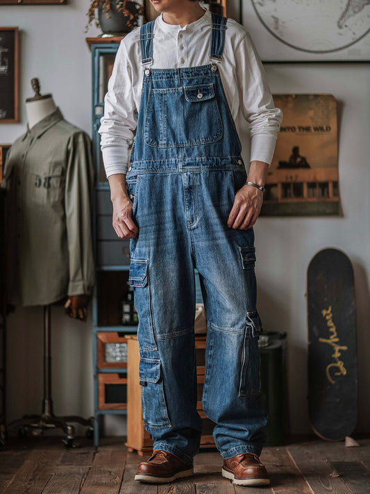 Peto vaquero con bolsillos cargo para hombre