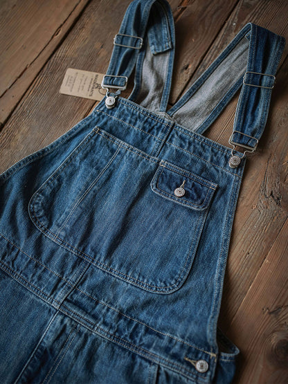 Salopette in denim da uomo con tasche cargo