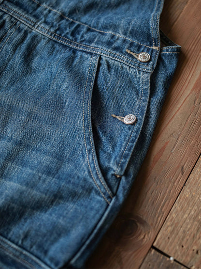 Salopette in denim da uomo con tasche cargo
