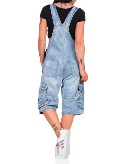 Salopette Cargo in Denim da Donna