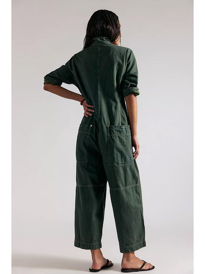 Women's Utility Wide Leg Denim Jumpsuit