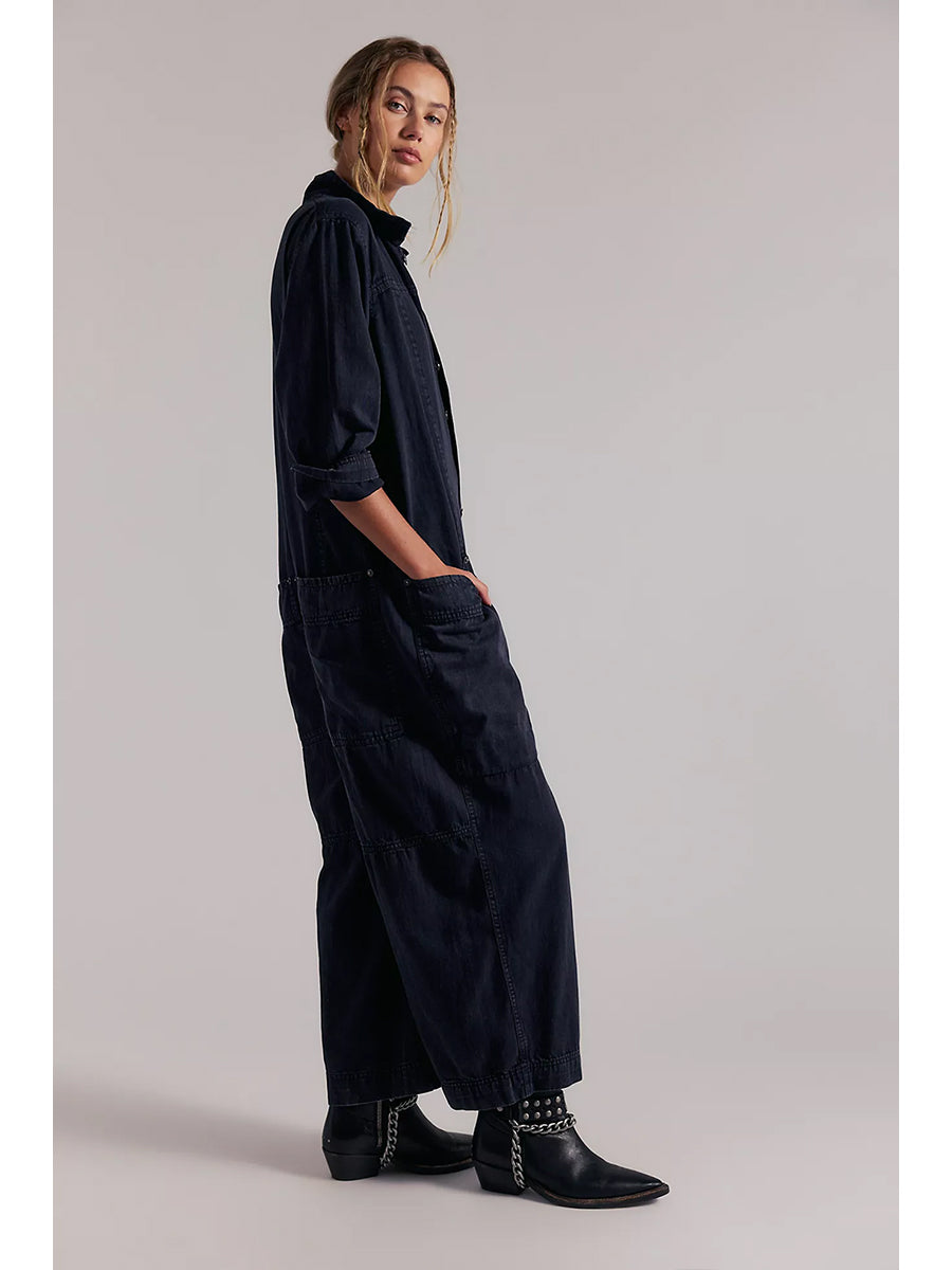 Women's Utility Wide Leg Denim Jumpsuit