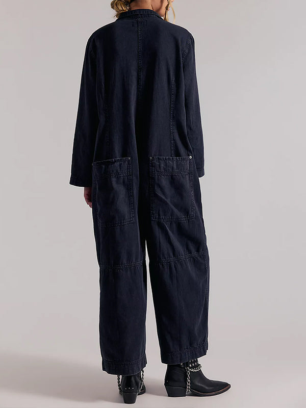 Mono vaquero de pierna ancha para mujer