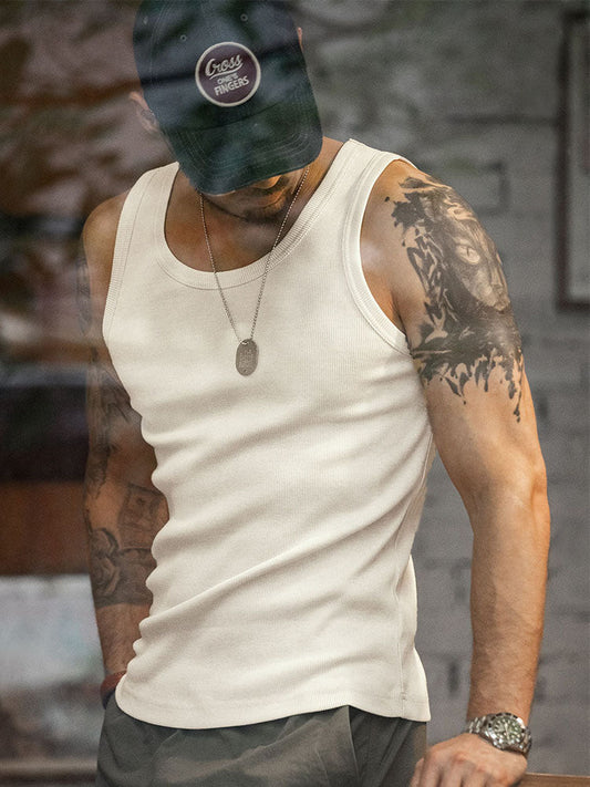 Canotta a coste slim fit da uomo