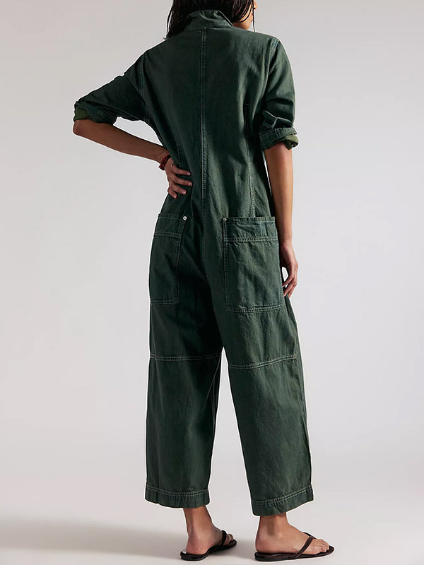Mono vaquero de pierna ancha para mujer