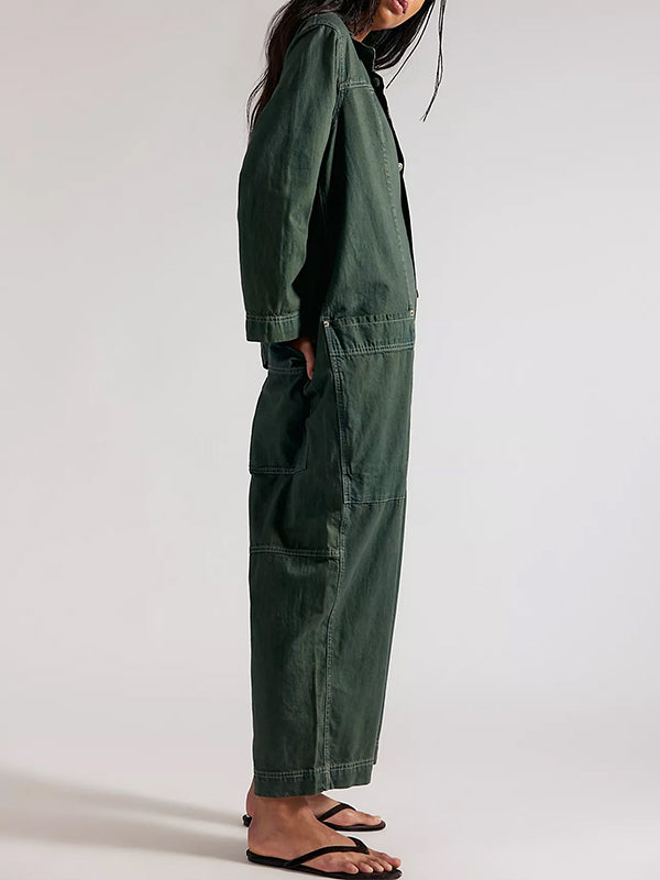 Mono vaquero de pierna ancha para mujer