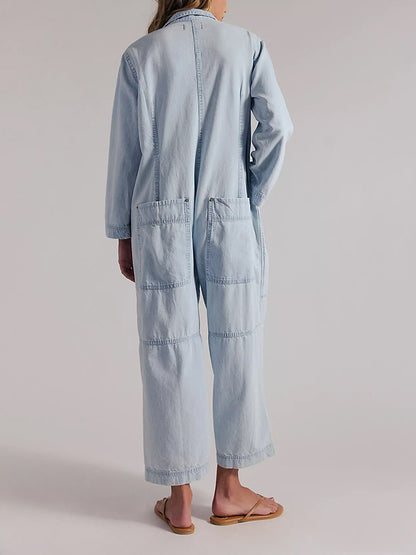 Mono vaquero de pierna ancha para mujer
