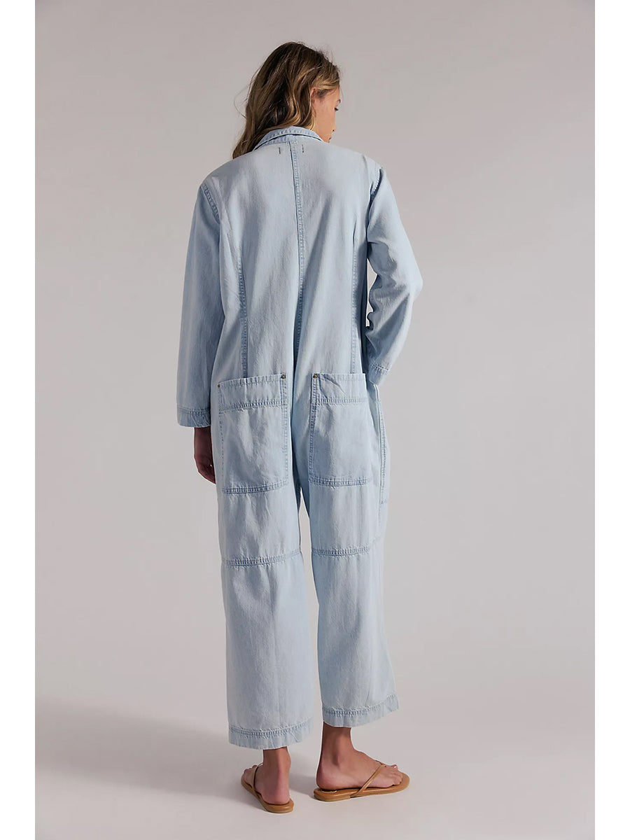 Women's Utility Wide Leg Denim Jumpsuit