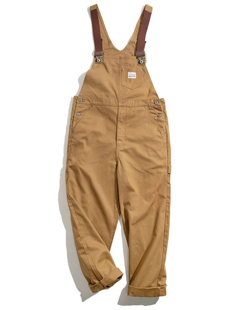 Brauner Canvas-Overall mit Entenlatz