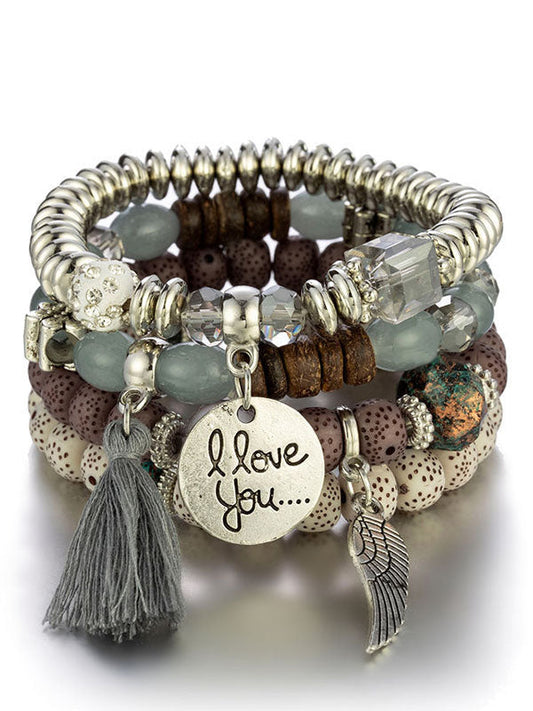 Ich liebe dich Perlenarmband-Set