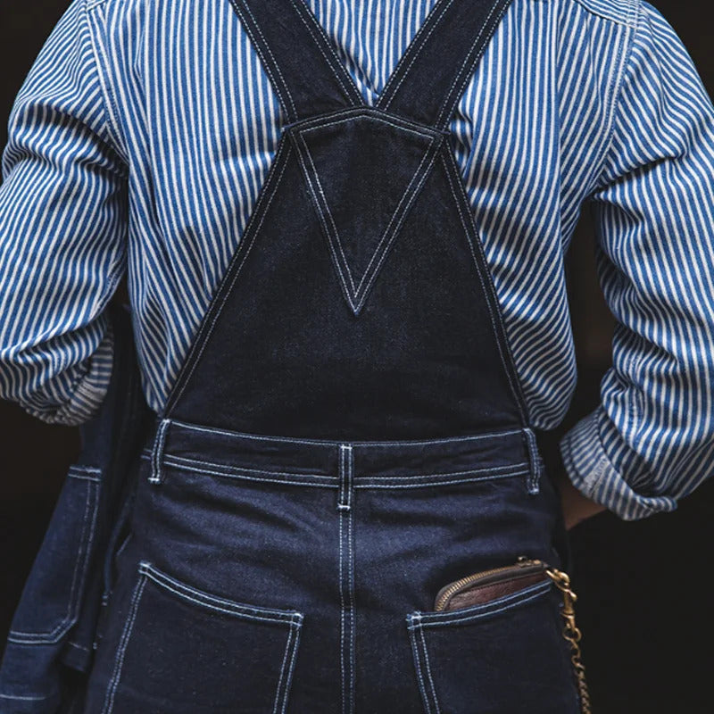 Unisex Vintage Indigo Denim Overalls