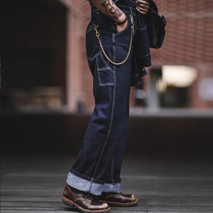 Unisex Vintage Indigo Denim Overalls